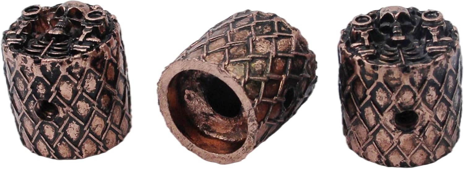 Guyker 3Pcs Guitar Bass Knobs 6mm Dia. Shaft Pots - Zinc Alloy Cool Skull Surface Retro Style Tone and Volume Control Potentiometer Knob Replacement for Electric Guitar Bass (CKB007, Antique Bronze)