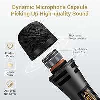 Set microfoane wireless de mână TONOR TW320, 2 buc. UHF dinamice, gri, cu receptor reîncărcabil jack 6,35 mm, 60 m, 5 canale, pentru karaoke și DJ 2