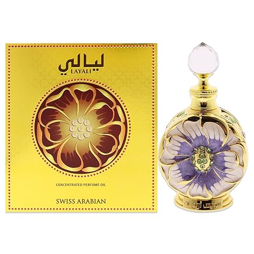 Swiss Arabian Layali - Luxury Products From Dubai - Long Lasting And Addictive Personal Perfume Oil Fragrance - A Seductive Signature Aroma - 0.5 Oz - Layali