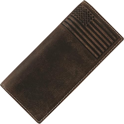 Miniatura 4 de ELIZO Leather Long Wallet for Men Western Wallet Rodeo Mens Wallet Flat Bifold Wallets for Men Biker Billfold Wallet for Men Cowboy Wallet RFID