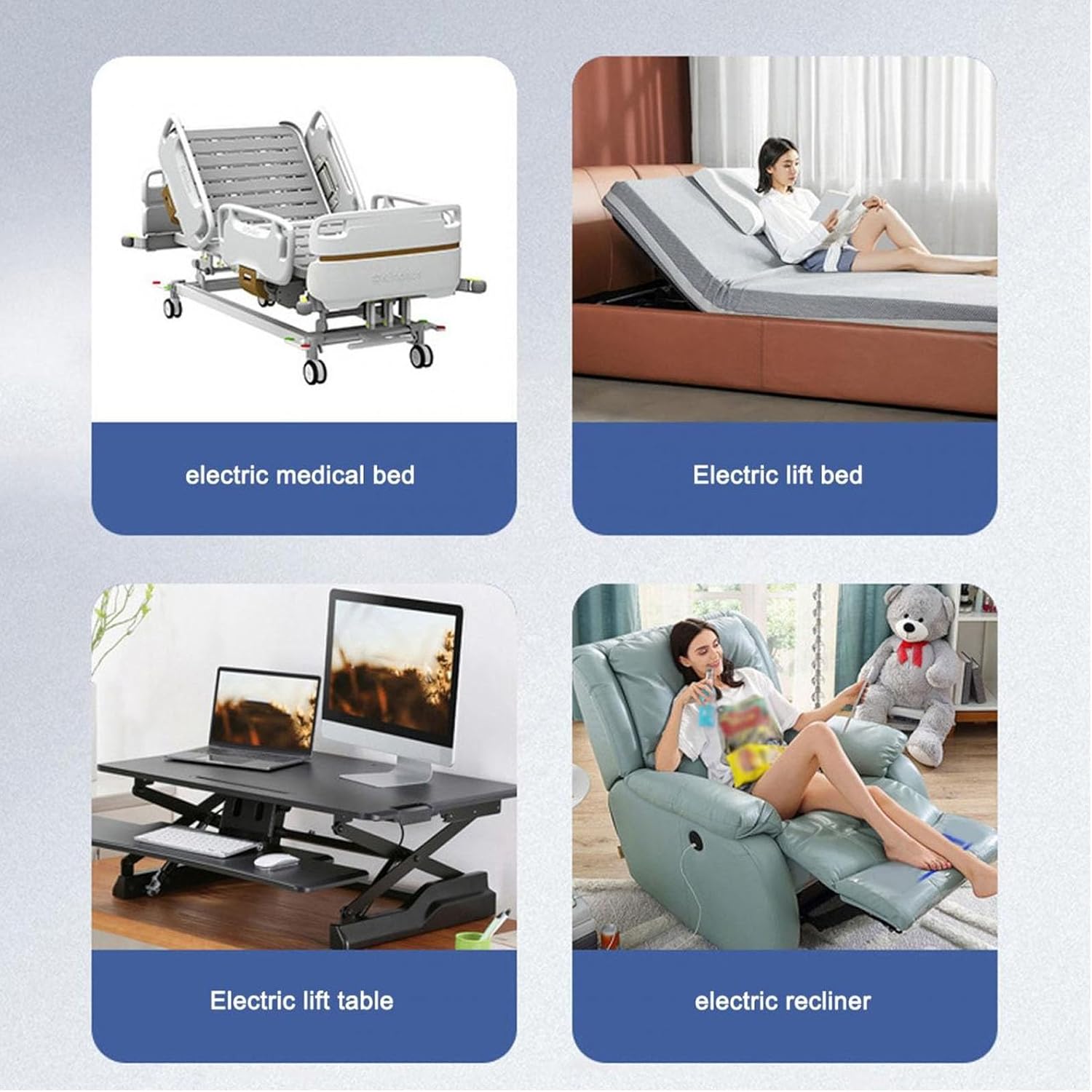 Chair or Power Recliner Hand Control, Chair Hand Controller IP66 Lifting Bed Remote Control Electric with 8 Pin 9 Core Plug for Chairs Power Recliners