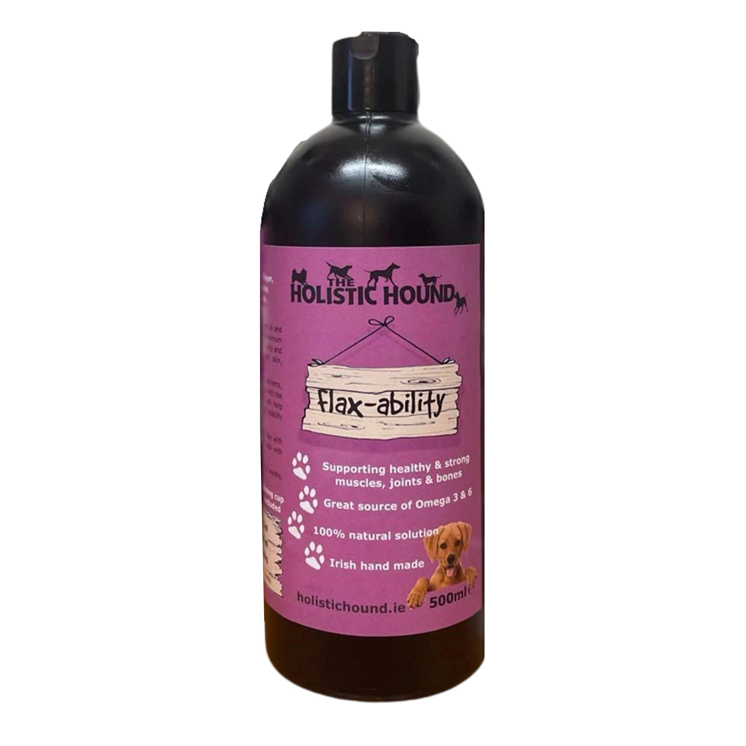 Holistic HoundDog Joint Care Supplement, Flaxability - 100% Natural & Non Toxic Dog Pain Relief & Anti Inflammatory Supplement - Supports Strong & Healthy Muscles, Joints & Bones - 500ml Bottle