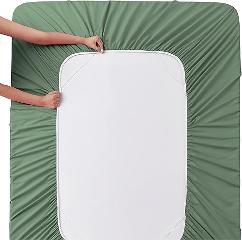 Miniatura 7 de Manyshofu Juego de sábanas tamaño matrimonial con bolsillos extra profundos, sábanas y fundas de almohada de 1800 hilos de lujo para hotel, juego de