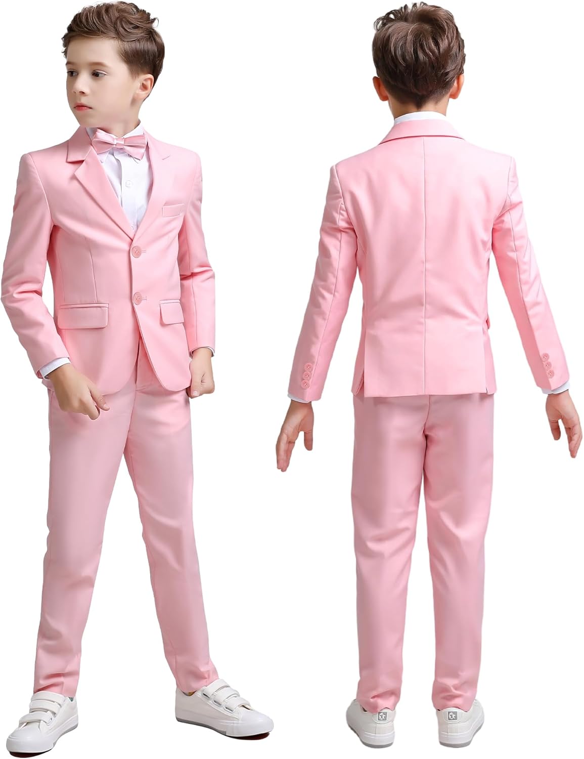 Boys Slim Fit Suit, Formal Tuxedo Dress Suit Set for Teenage Boy 4 Pcs Toddler Suits - Image 6