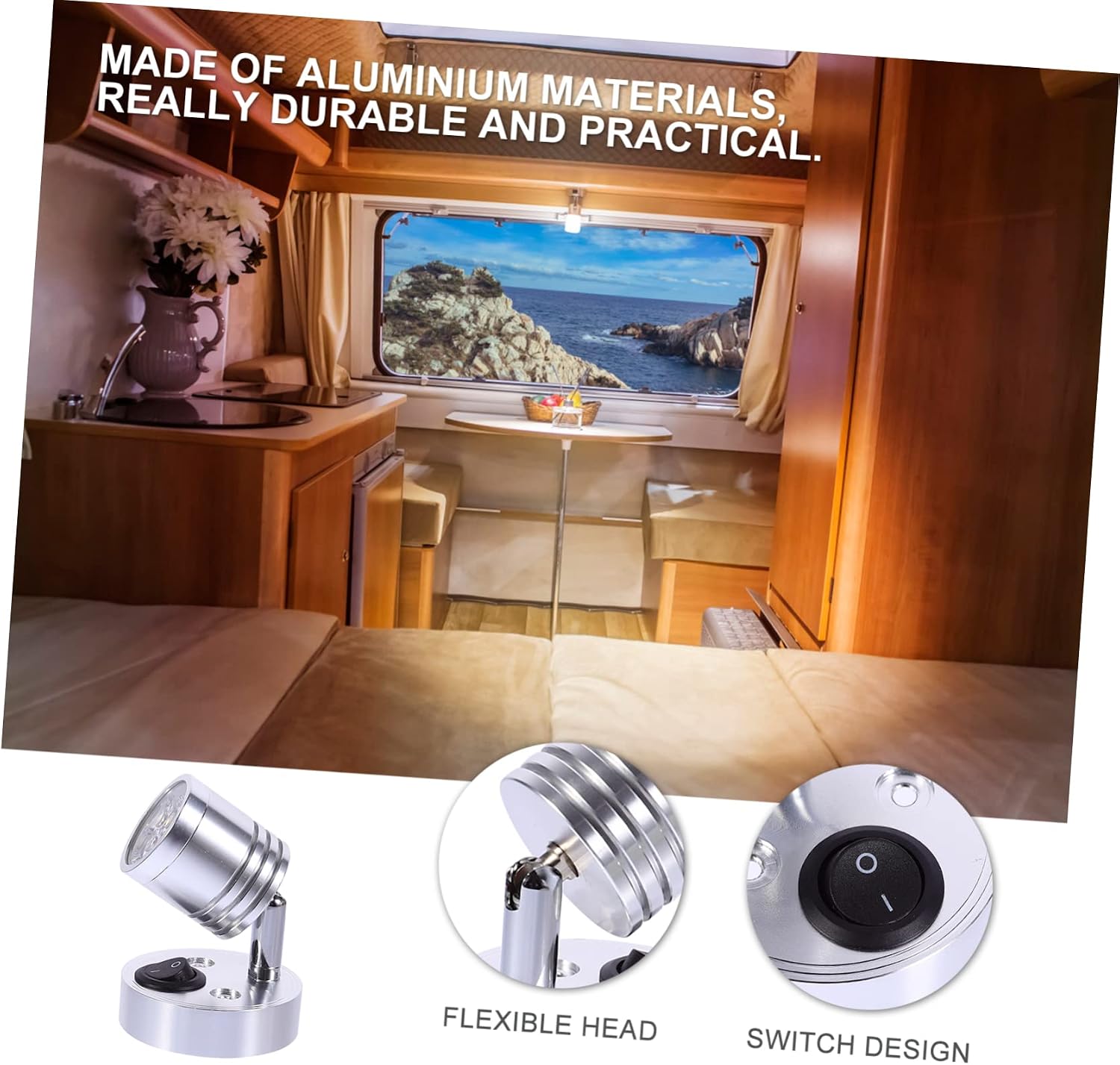 Gatuida 2pcs Aluminum Led Ceiling Light Energy Efficient Wall Lamp for Rv Yacht Camper and Boat Warm Lighting Fit