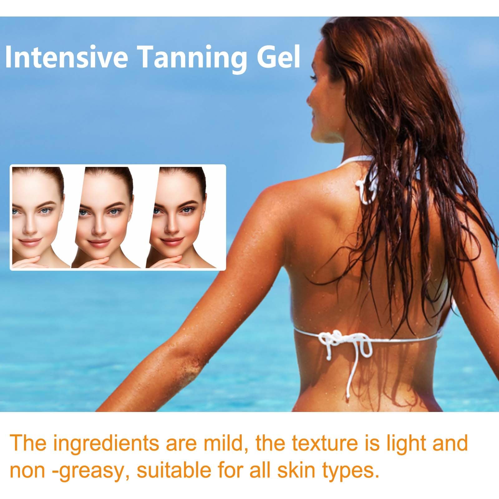 Gel abbronzante, 150g Crema acceleratrice di abbronzatura solare, abbronzante intenso e morbido, ottenere un'abbronzatura naturale con ingredienti naturali