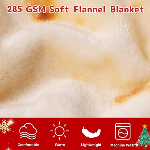 Miniatura 45 de Manta gigante CASOFU con diseño de tortilla de harina, manta de tortilla para tu familia, suave y cómoda manta de franela para adultos