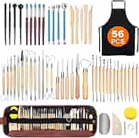 Set Attrezzi Scultura Argilla - 66 Pezzi Per Ceramica, Modellazione, Cake Design, Con Custodia E Grembiule - Foto 10