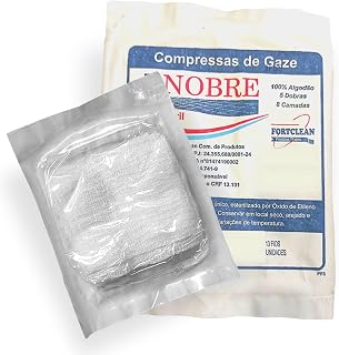 Compressa De Gaze ESTÉRIL 13 Fios Hidrófila 500 Uni (50 pacotes c/ 10 gazes)