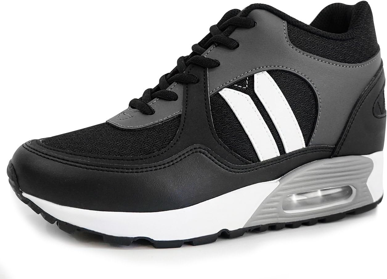 Men's Elevator Shoes Height Increase 3.9" Lotus Black