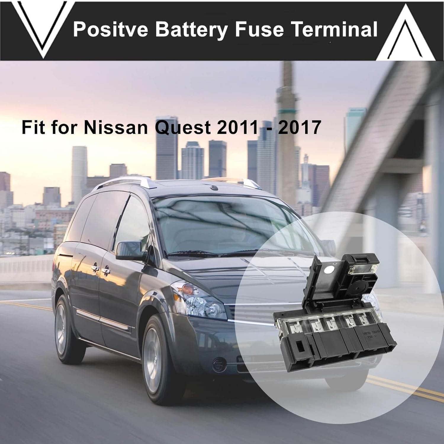 24380-JA00B Positive Battery Fuse Terminal Fit for Nissan Quest 2011-2017, Fusible Fuselink Fuse with Battery Terminals & Nuts Replace 24380JA00B 243407F003