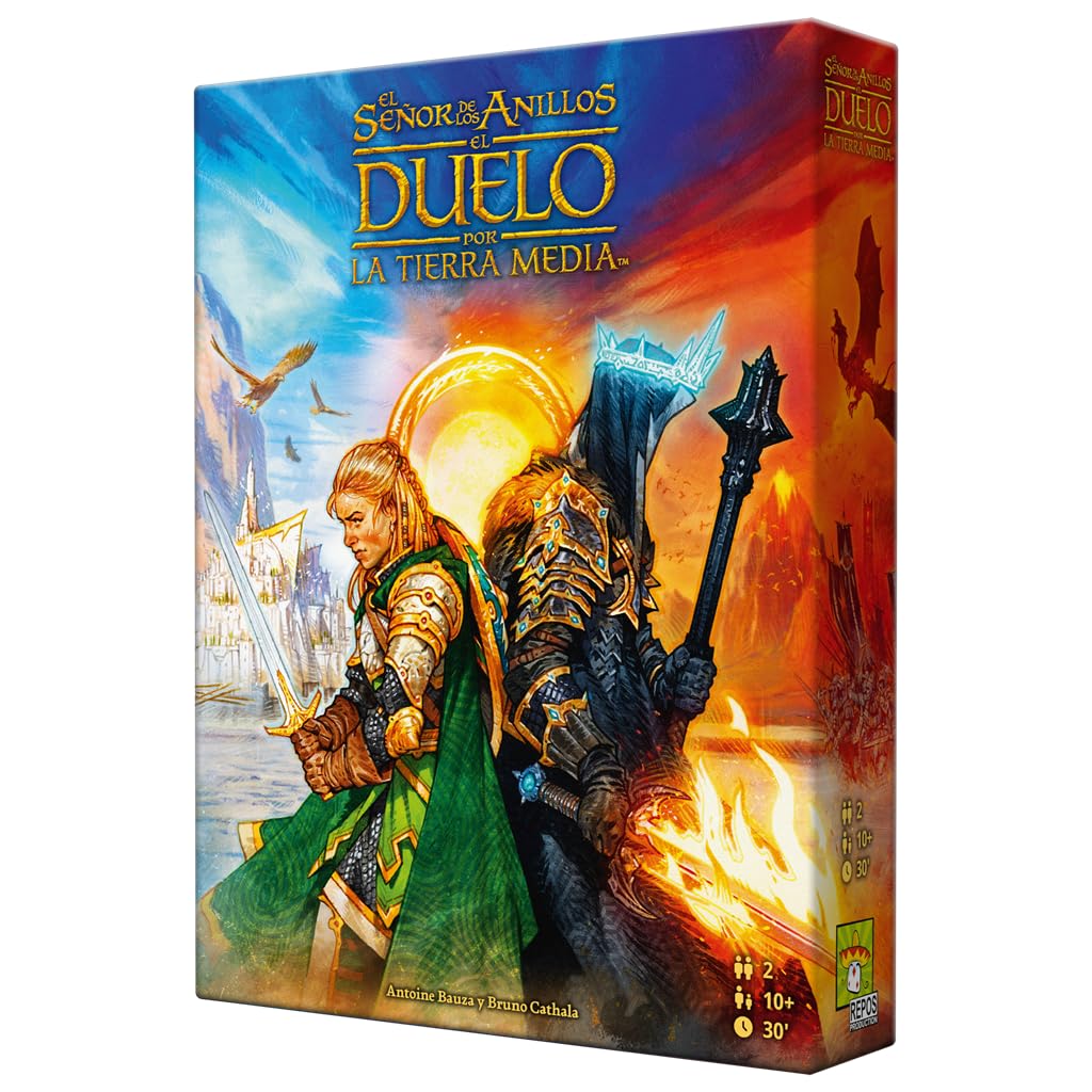Asmodee El Señor de los Anillos: Duelo por la Tierra Media, Épico Juego de Estrategia para 2 Jugadores por Bauza y Cathala, A Partir de 10 Años, Para 2 o mas Jugadores, 30 Minutos por Partida, Español