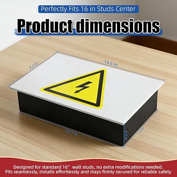 Hidden Wall Safe,Magnetic Vent Cover with High Voltage Warning Label,Recessed In-Wall Safe for 16 Studs,Electronic Combination Lock & Key,Concealed Security Safe for Cash,Jewelry,Documents Valuables