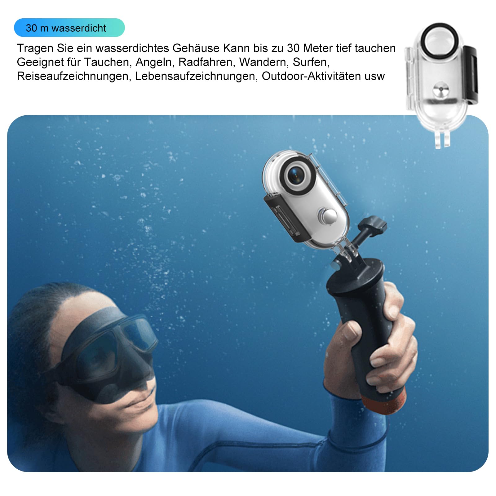 TKMARS 1080P Action Cam wasserdicht – Kopfkamera,Minikamera mit Aufzeichnung für Motorrad,Sport,Tauchen,Wandern & Haustiere