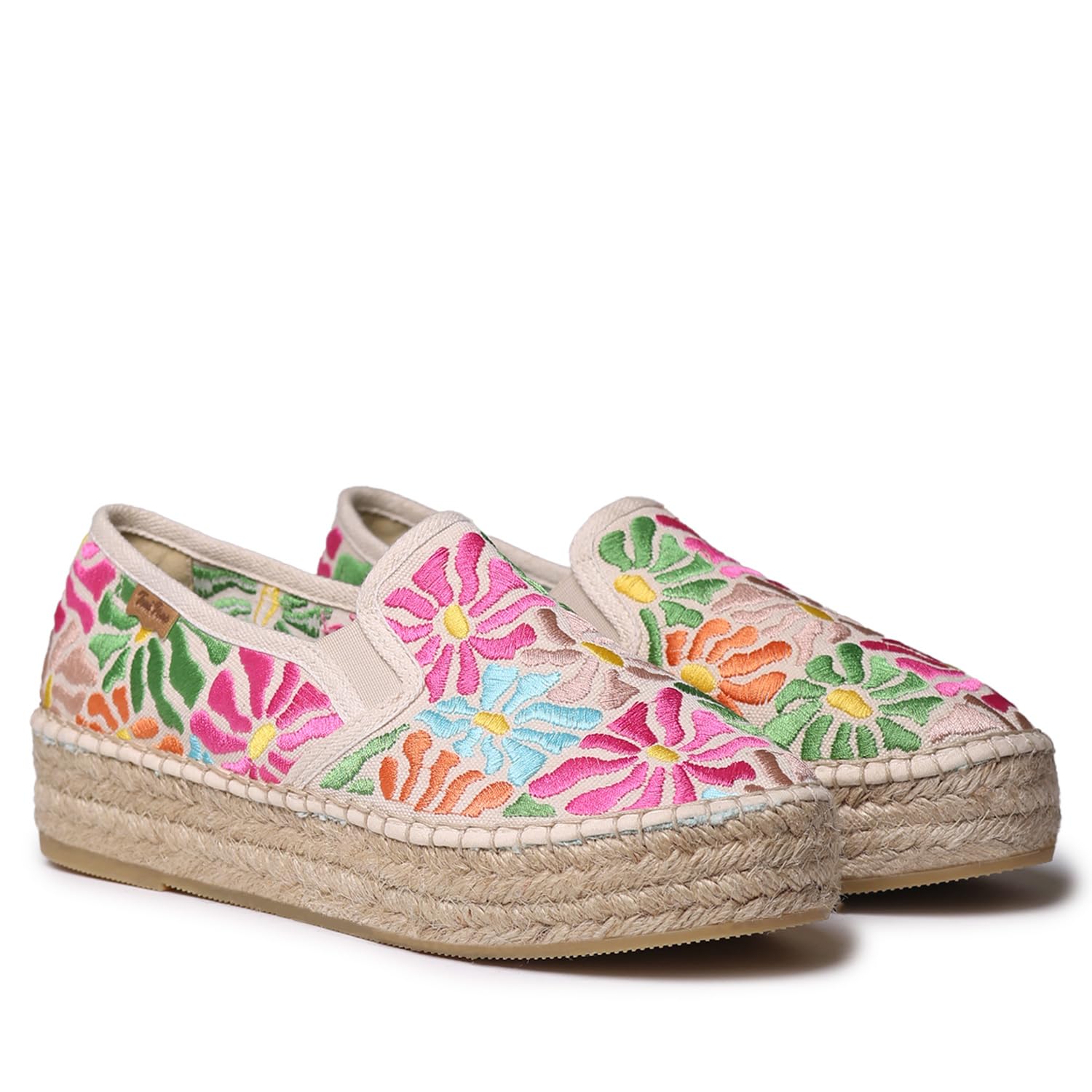 TONI PONS Pola Espadrilles fermées en coton brodées multicolores