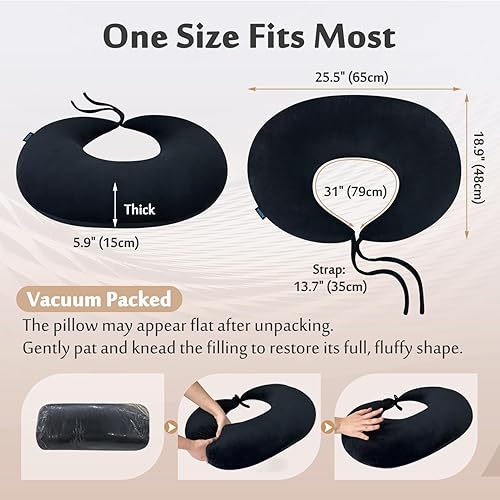 Miniatura 5 de AOSSA BBL - Almohada después de cirugía para dormir, levantamiento de glúteos brasileño postcirugía para sentarse a conducir, cojín de asiento