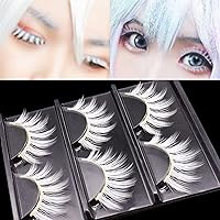 Vista 13 de outopen Pestañas Postizas Blancas de Halloween Herramientas de Extensión de Pestañas Blancas para Ojos Anime Cosplay Maquillaje de Aspecto Natural