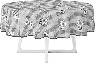 HOME ZEN HOUSEHOLD LINEN Plastic Tablecloth Washable PVC Waterproof Table Cover Plasticised Printed Fleece TNT (Fantasy 1, 160 cm Round Diameter)