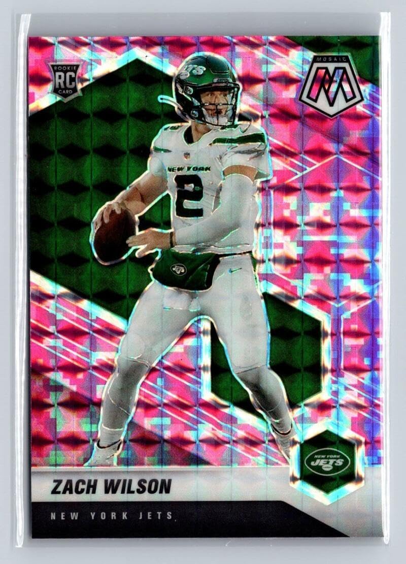 2021 Panini Mosaic Mosaic Camo Pink #302 Zach Wilson RC - Rookie Card New York Jets Football NM-MT