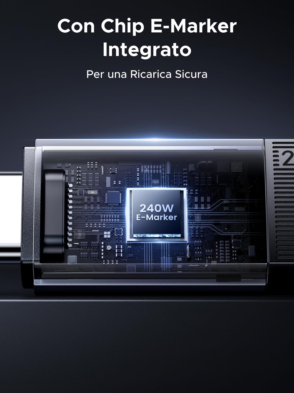 UGREEN Cavo USB C Attivo Gen3 40Gbps 240W Trasmissione Video 8K@60Hz (2M) | Ricarica Rapida Type C PD3.1, Compatibile con Monitor MacBook, Laptop, iPhone 17 Pro Max Air, Galaxy S26 25, iPad.