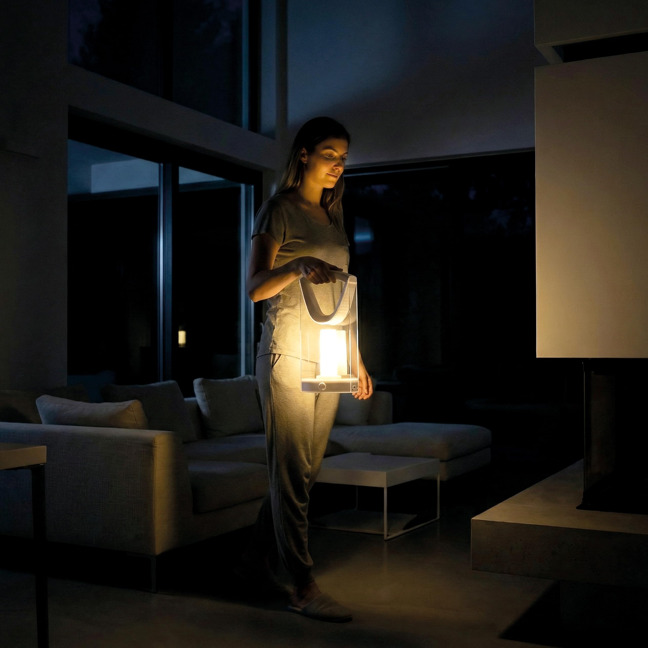 Velamp Lampada di Emergenza Portatile Ricaricabile 400 lumen, Lampada LED con funzione anti-blackout, Luce naturale 4000K - Dimmerabile - Con cavo USB, Sicura, Leggera e Compatta