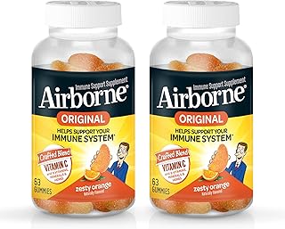 750mg Vitamin C Immune Support Supplement Gummies for Adults, Zesty Orange Flavor, Gluten Free Crafted Blend with Powerful Antioxidants Vitamins A C & E, 63 Gummies (2 Pack)