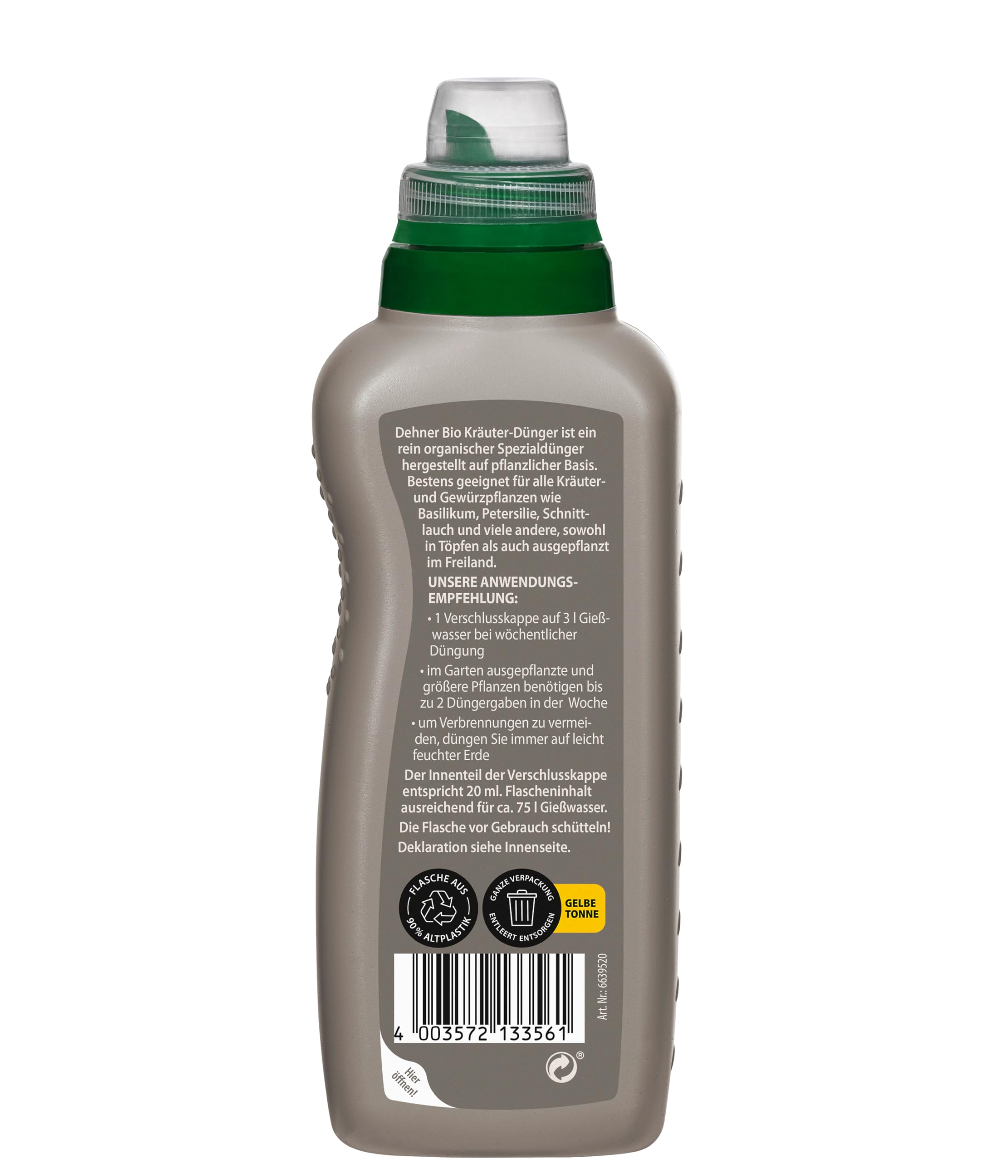 Dehner Bio Kruter- und Gewrzpflanzendnger, hochwertiger Flssigdnger,  Dnger fr Kruter / Gewrze, organischer NK-Dnger, kologisch wertvoll,  500 ml, fr ca. 75 l, bunt : Amazon.de: Garten