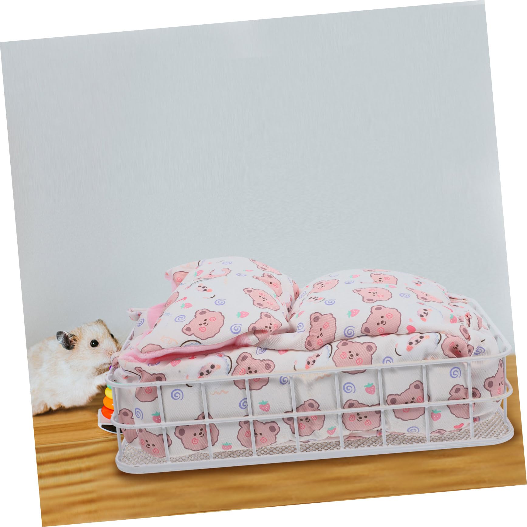Hamster Hängematte aus Metall und Baumwolle für Kleine Haustiere Warmes Schlafbett mit Dicker Konstruktion als Rückzugsort im Winterkäfig