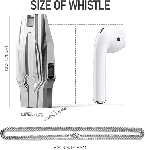 Miniatura 2 de FEGVE Silbato de emergencia de titanio silbato salvavidas portátil silbato de seguridad al aire libre fuerte hasta 120-130 db para supervivencia de