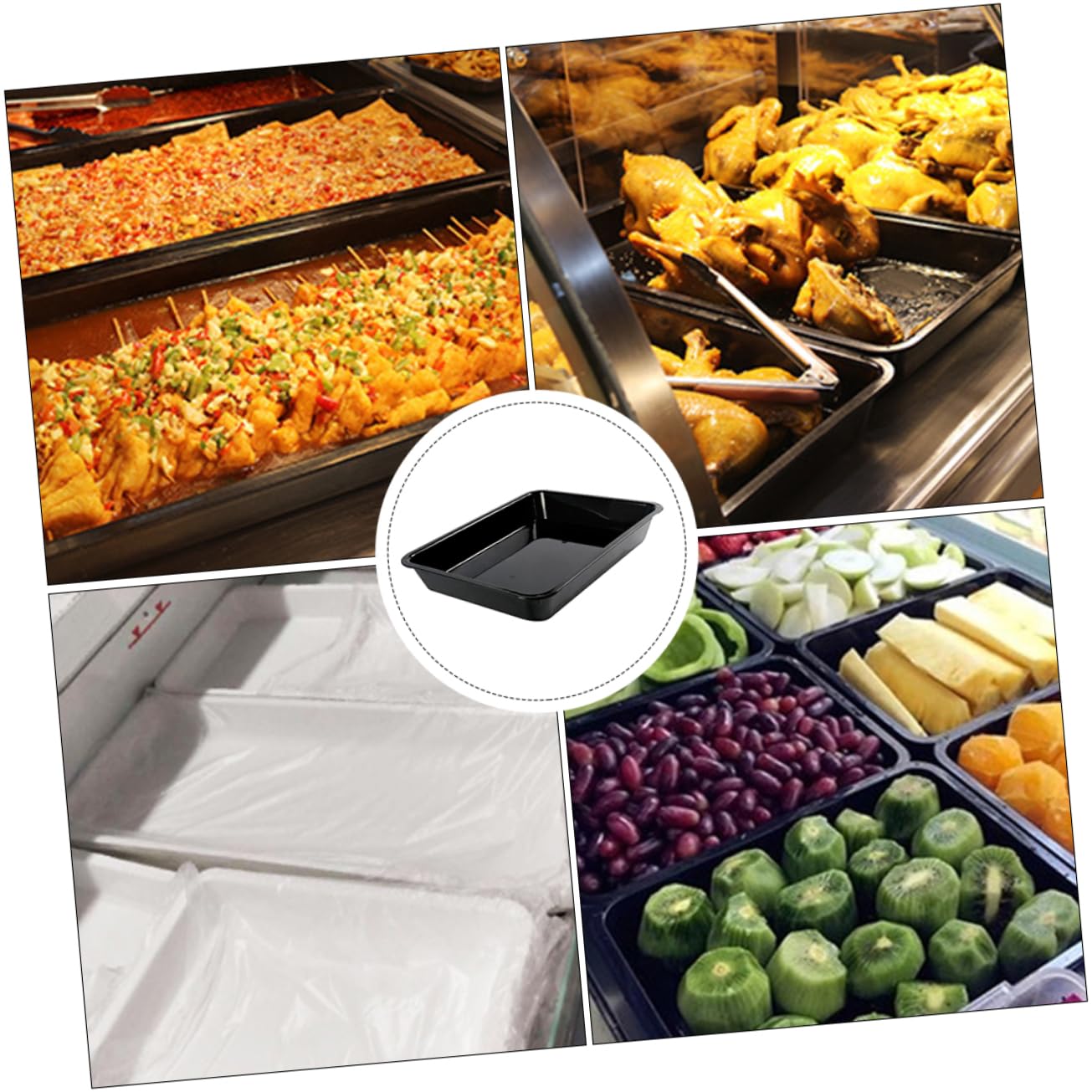 STOBAZA Pork Storage Tray Professional Kitchenware Plastic Packing Tray for Fresh Meat for Supermarket Home Use Smooth Inner Wall Design Container