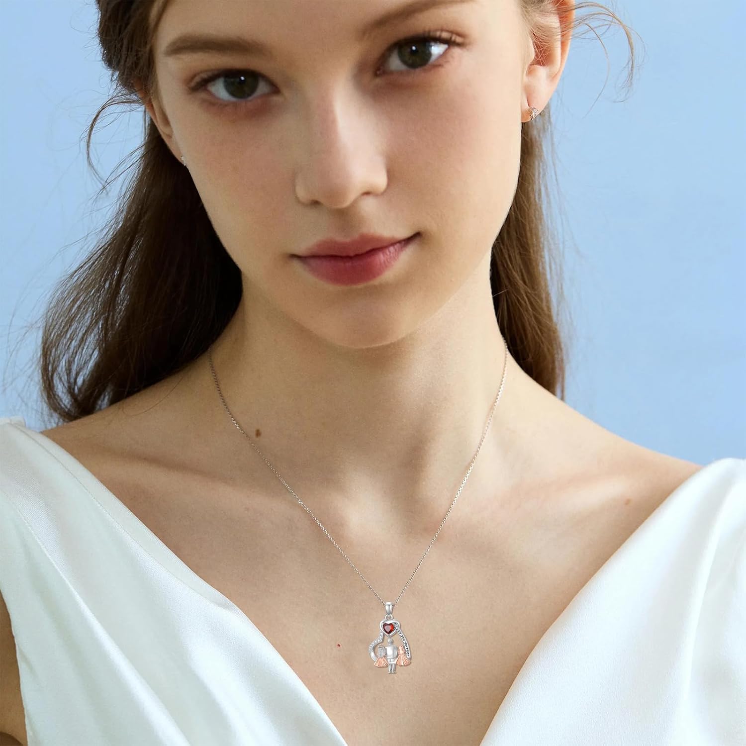 PROESS S925 Sterling Silver Daughter Heart Pendant Necklace from Dad Mom I Love You Forever Jewelry - Image 2