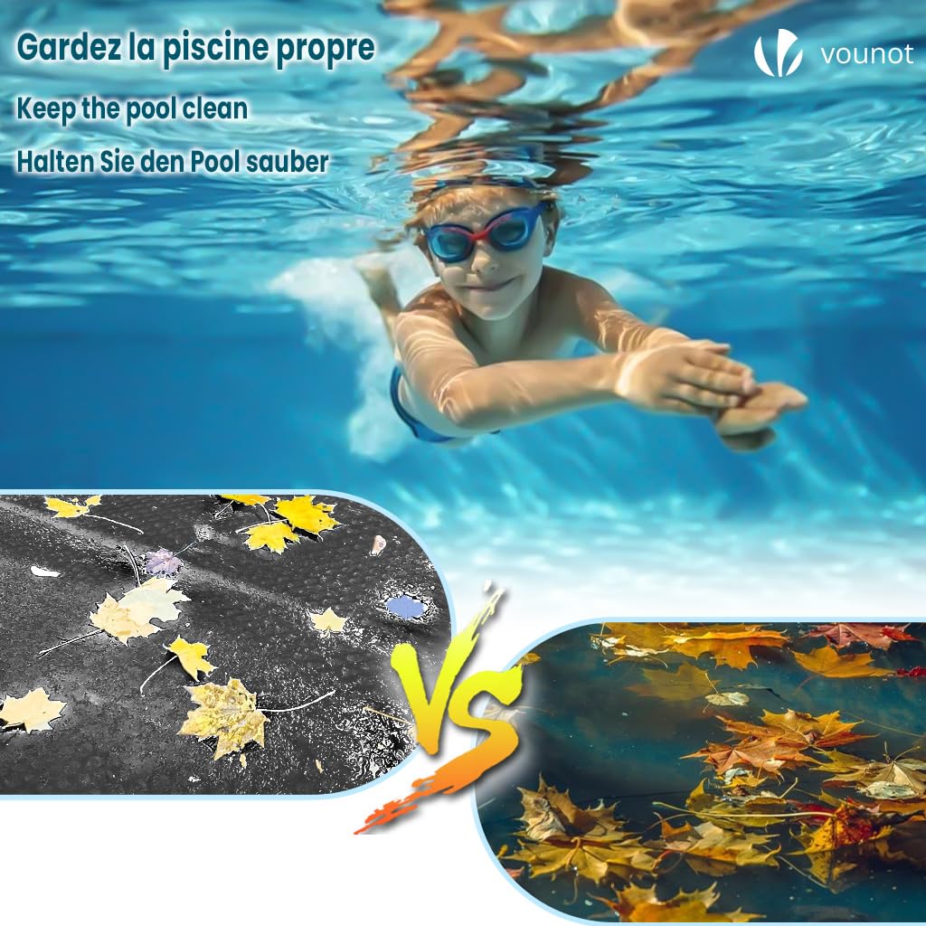vounot® Prostokątna plandeka bąbelkowa do basenu, 300 x 200 cm, grubość 120 µm, folia grzewcza do podgrzewania wody, czarna