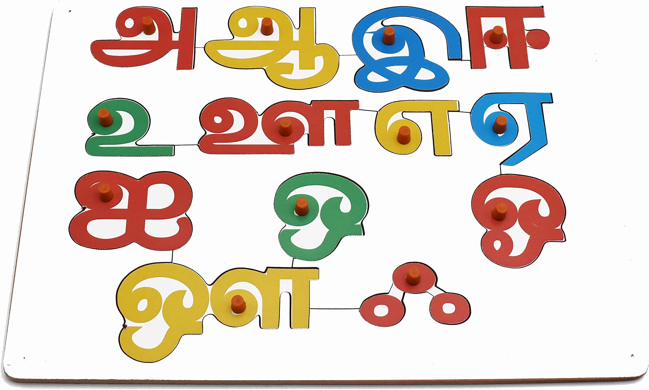 Justhandmade Wooden 3D Tamil Alphabet Letters A,AA, E,EE| Puzzle for Kids