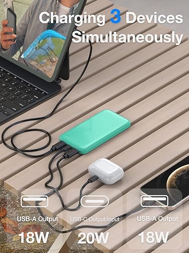 Miniatura 2 de Cargador portátil de 10000 mAh 20 W de carga rápida Power Bank Paquete de baterías PD QC 3.0 PowerBank USB C Entrada y salida para iPhone