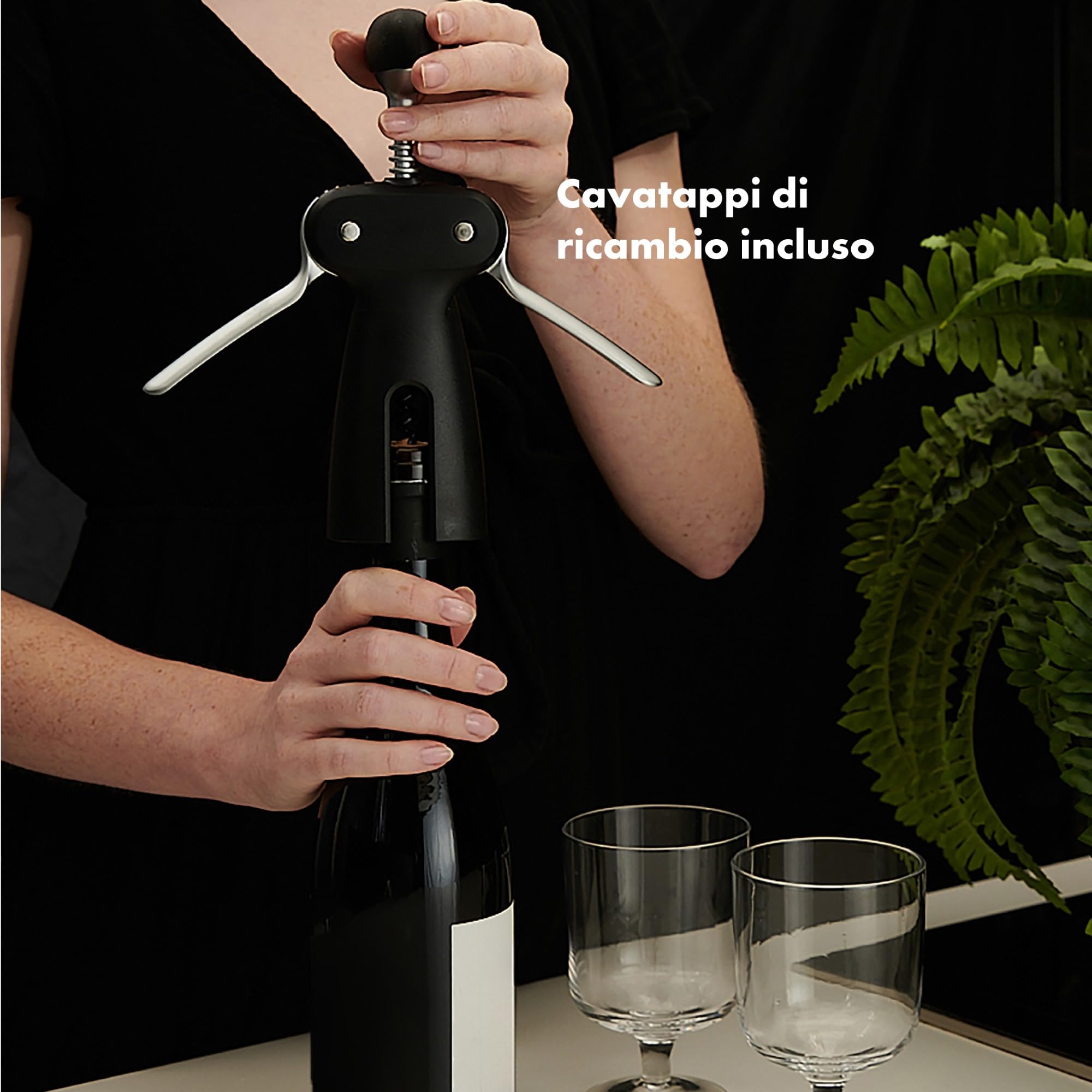 OXO Cavatappi ad ali in acciaio con tagliacapsule rimovibile