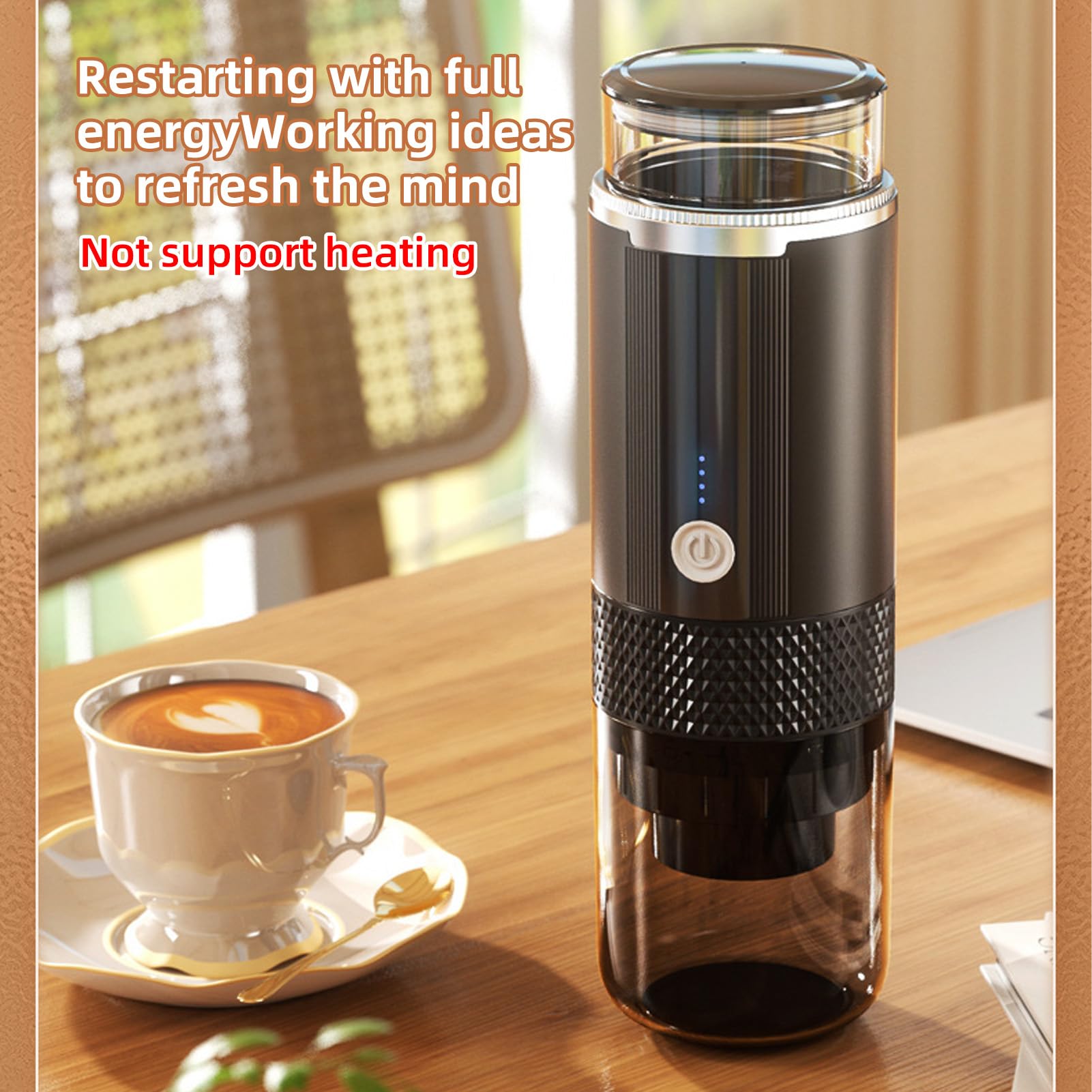 Máquina de Café Eléctrico Portátil Operación de un Botón con 4 Indicadores de Alimentación Luz Inalámbrica Inalta Recargable de café Trabajo con Cápsula de té de Chocolate Polvo