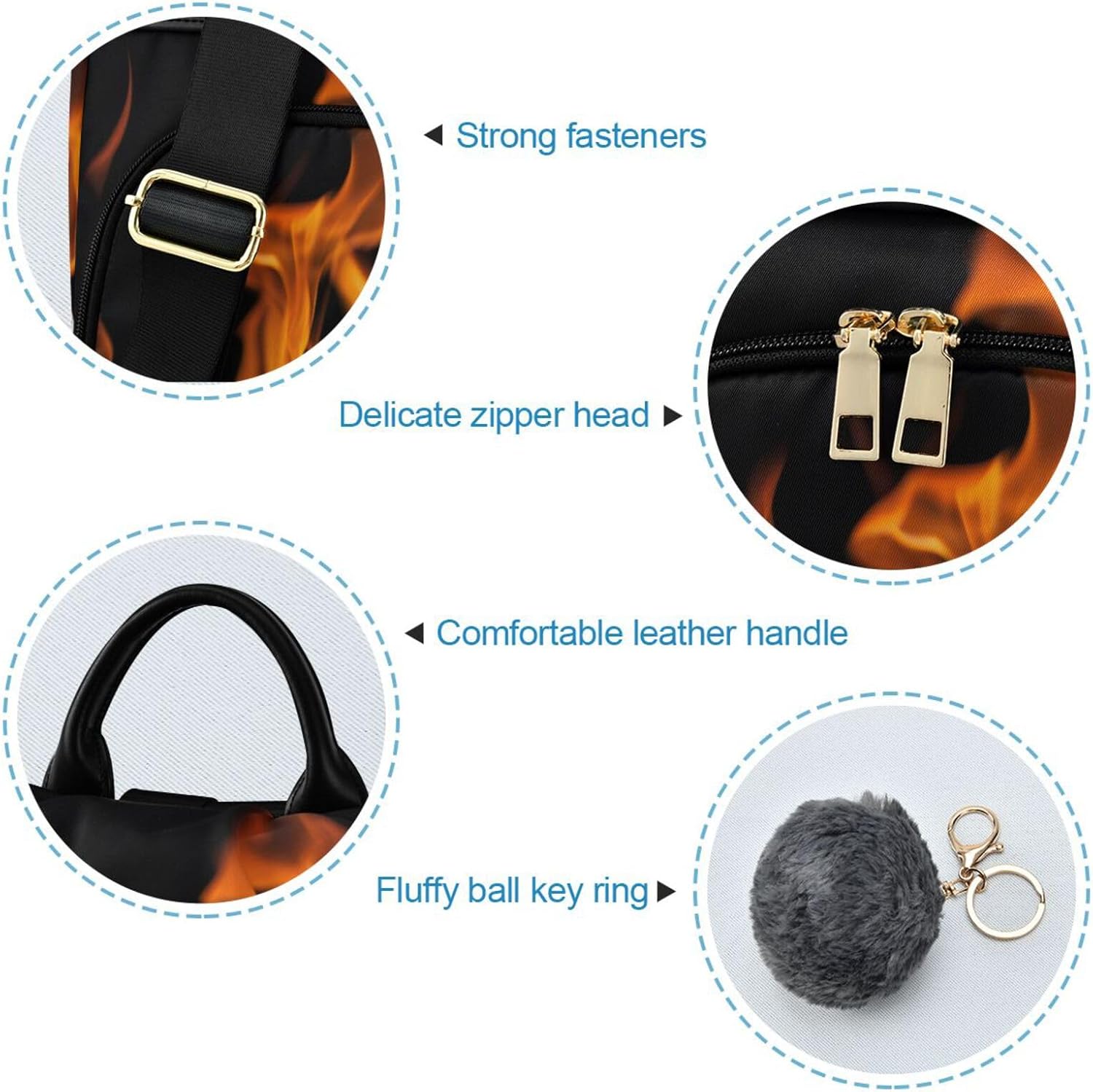ALAZA Fire Backpack Purse for Women Anti Theft Fashion Back Pack Shoulder Bag