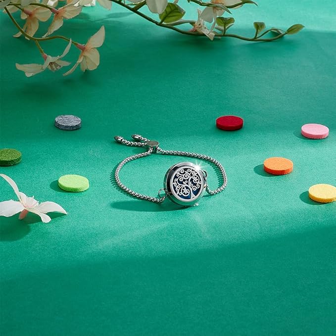 Pulsera Difusora de Aromas PH PandaHall Ajustable Acero Inoxidable miniatura 4