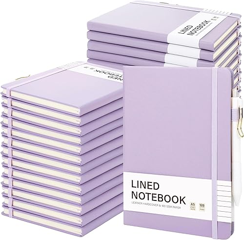 Miniatura 8 de Aodaer Juego de 30 cuadernos rayados con bolígrafos, cuadernos A5 de 100 GSM, cuaderno de tapa dura con rayas universitarias, bloc de notas de piel