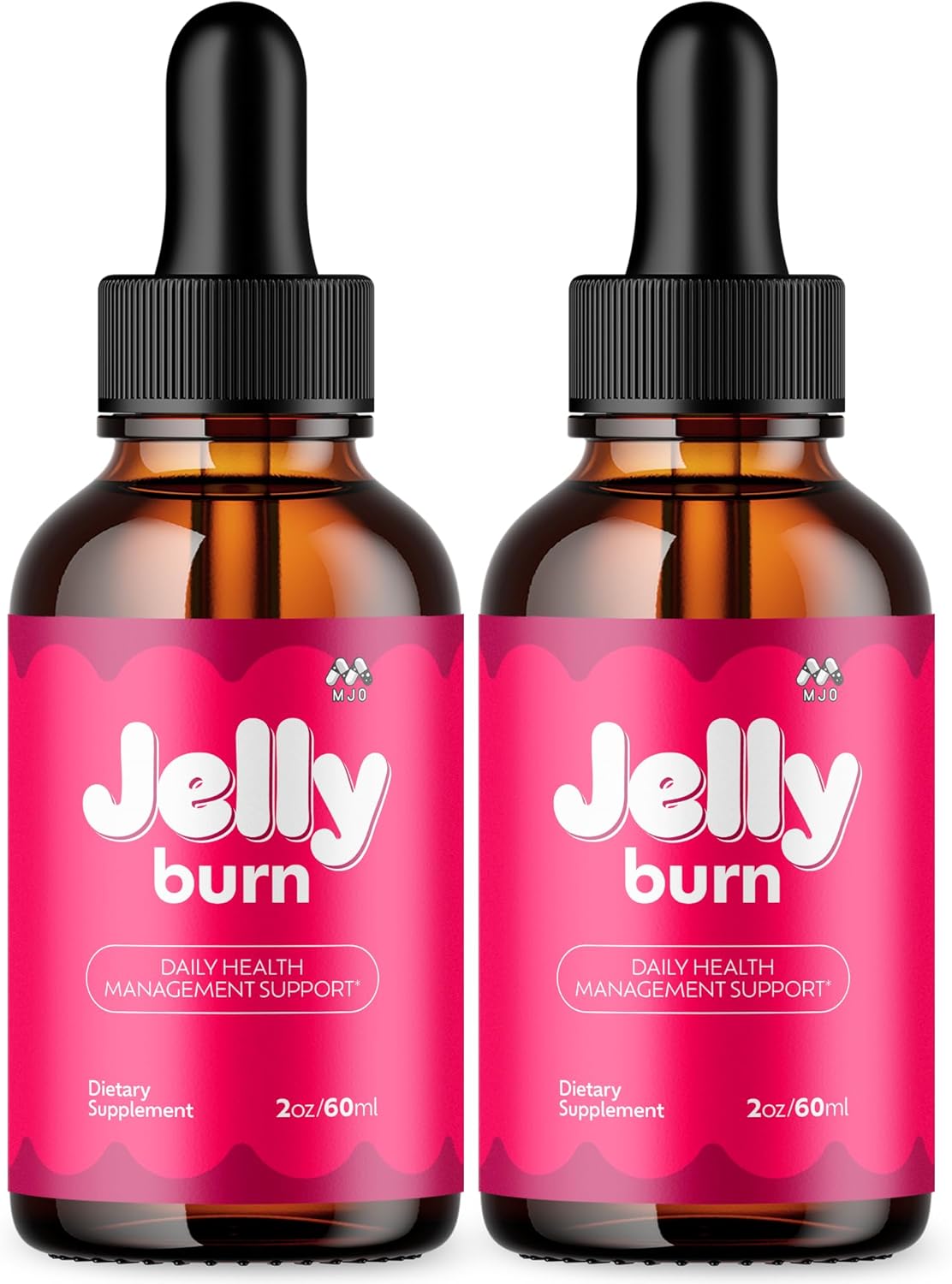 (2 Pack) Jelly Burn Drops, Official JellyBurn Drops with All Natural Ingredients, Advanced Health & Wellness Vitamin Supplement Formula Max Strength Active Lifestyle Multivitamin Support (60 Servings)