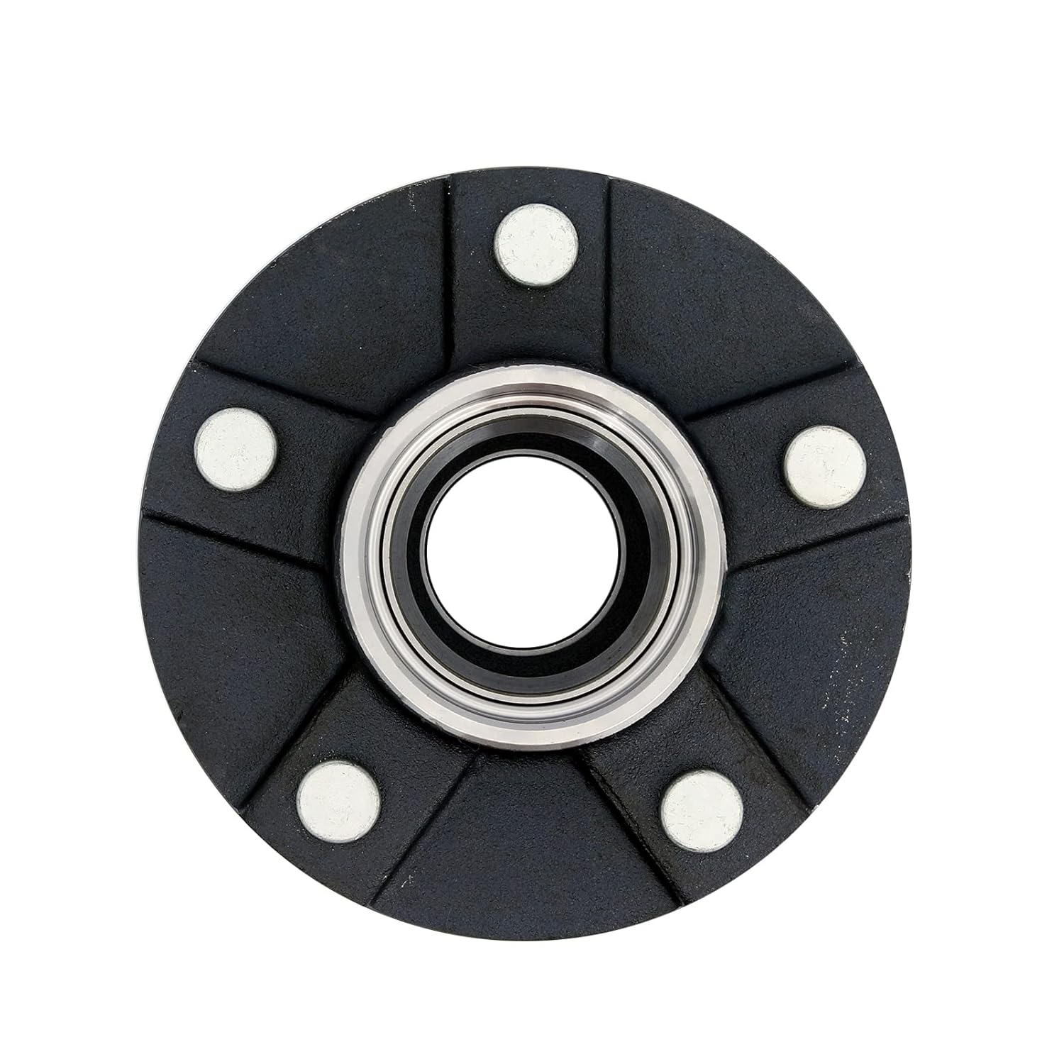 Trailer Hub Kits,5-Bolt 5" Circle Trailer Hub Assembly with 1-3/8" to 1-1/16" Tapered Spindle and Bearings,2PCS