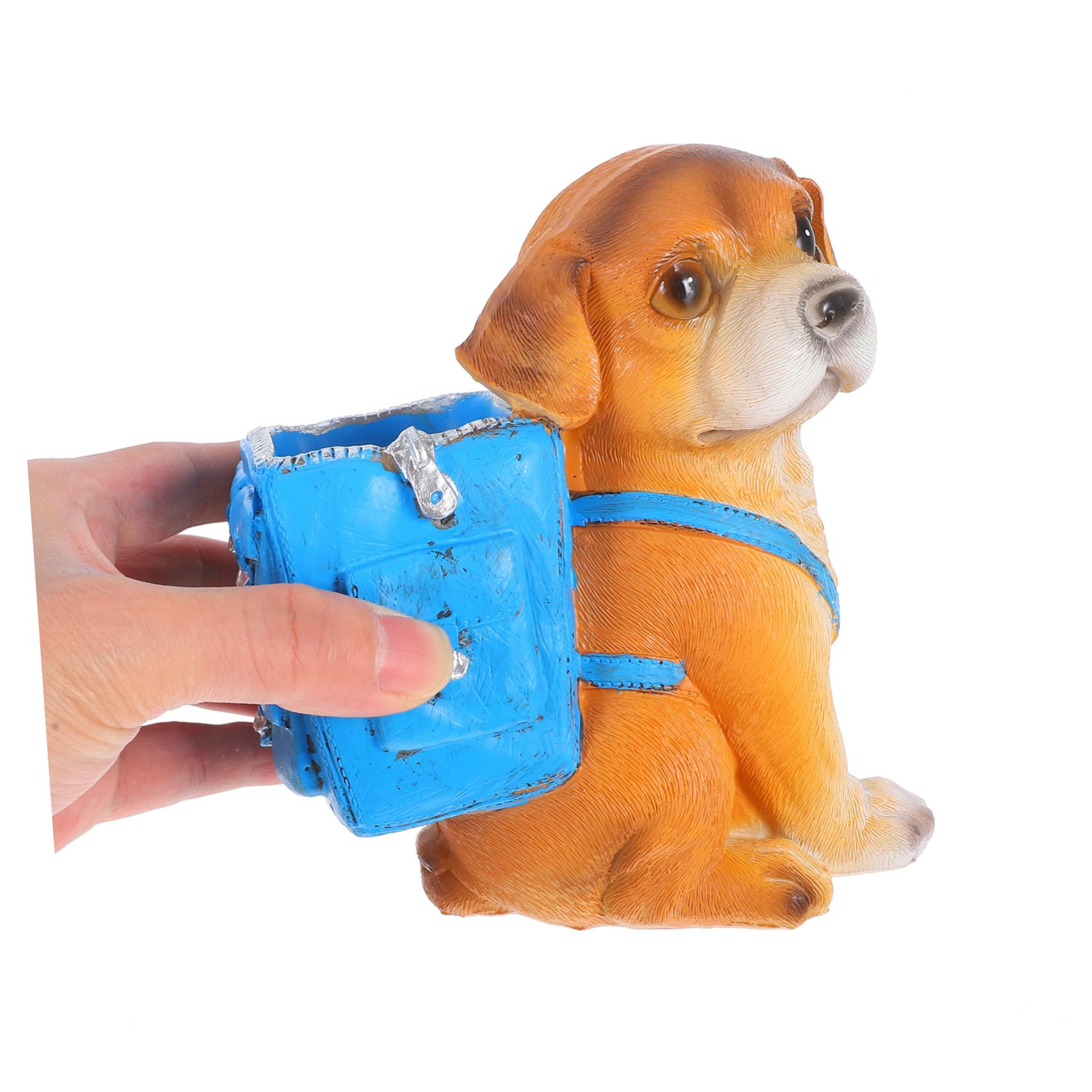 Homoyoyo Pot à Crayons Chien en Résine Bleu, Organisateur de Bureau Mignon et Créatif pour Ranger Stylos, Facile à Nettoyer, Maison Dortoir Élève