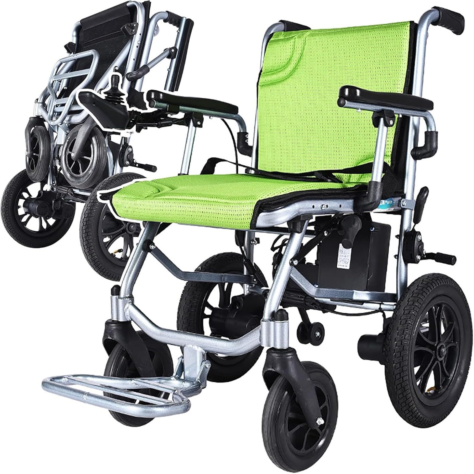 Sedia A Rotelle Elettrica Leggera In Alluminio,Sedia A Rotelle Elettrica Pieghevole,Sedia A Rotelle Elettrica Ultraleggera,Dotata Di Due Batterie Al Litio,Per Viaggi E Uso Quotidiano A