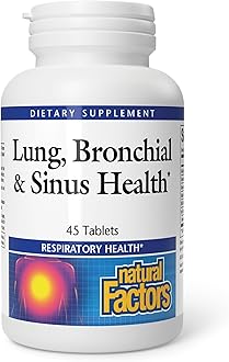 Lung, Bronchial & Sinus Health by Natural Factors, Natural Supplement for Respiratory Health and Easy Breathing, 45 tablets (45 servings)