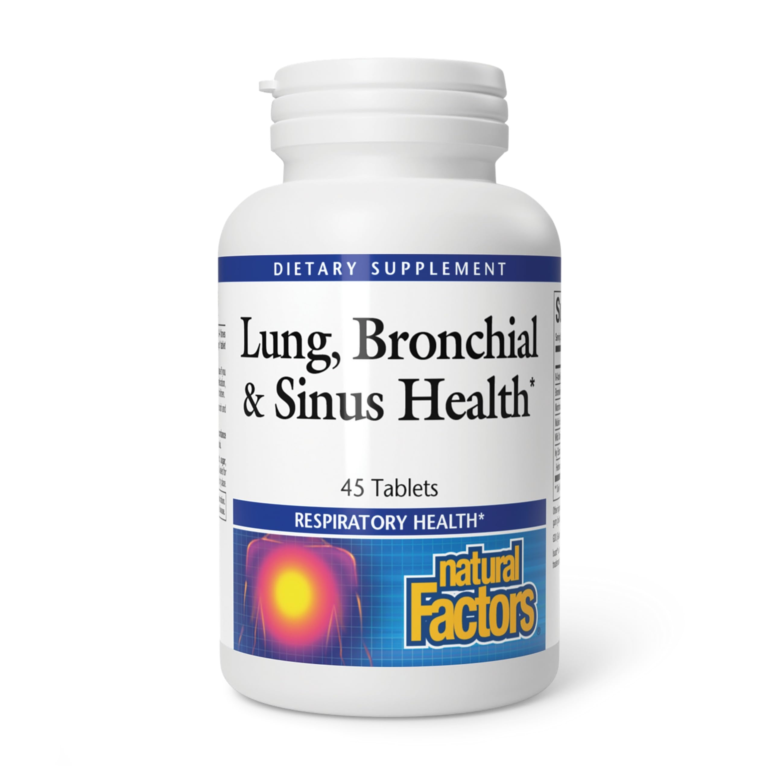 Lung, Bronchial & Sinus Health by Natural Factors, Natural Supplement for Respiratory Health and Easy Breathing, 45 tablets (45 servings)