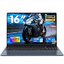 Laptop Computer 16 Inch 16GB RAM 1TB SSD Expansion 1TB Laptop 4 Cores Celeron N150 up to 3.6 GHz Win 11 Laptop FHD 1920×1200 USB3.0 BT5.0 WiFi5 HDMI Backlit Keyboard-Dark Blue