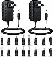 Vista 8 de Fuente de alimentación de 12 V 2 A, adaptador de corriente universal con 8 enchufes seleccionables, adaptador de corriente para fuente