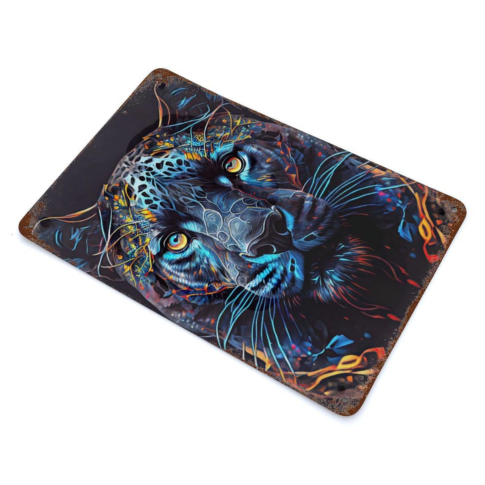 The Black Panther 11.8"x7.9" Retro Metal Sign, Industrial Home Decor for Basement, Hobby Room And Garage Decor