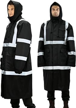 sesafety Safety Rain Coats for Men Work, Class 3 HighVisibility Rain Gear | Reflective Hi Vis RainJacket Lightweight Waterproof