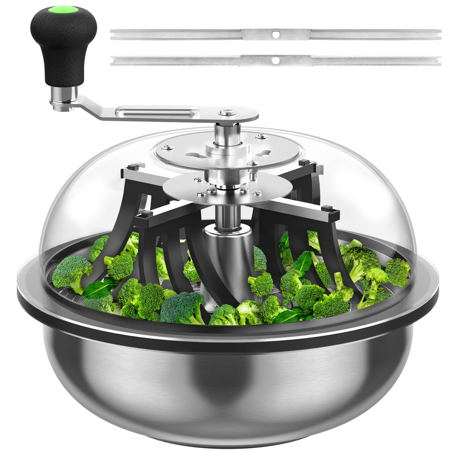 13 Inch Bud Leaf Bowl Trimmer, 13" Trim Bowl with Clear Visibility Dome and Sharp Stainless Steel Blades, for Twist Spin Cutting Buds, Flowers, Leaves, Hydroponics Plants